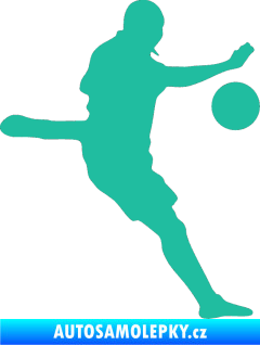 Samolepka Fotbalista 022 pravá tyrkysová