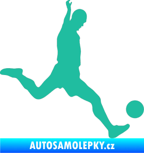 Samolepka Fotbalista 023 pravá tyrkysová