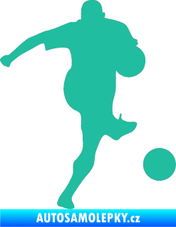 Samolepka Fotbalista 024 pravá tyrkysová
