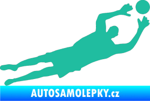 Samolepka Fotbalista 026 pravá brankář tyrkysová