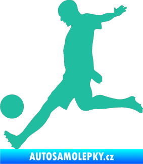 Samolepka Fotbalista 028 levá tyrkysová