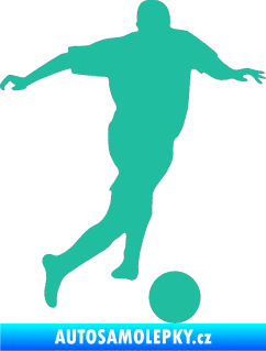 Samolepka Fotbalista 030 pravá tyrkysová