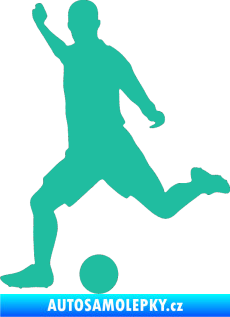 Samolepka Fotbalista 031 levá tyrkysová