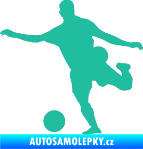 Samolepka Fotbalista 032 levá tyrkysová