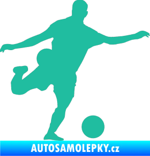 Samolepka Fotbalista 032 pravá tyrkysová