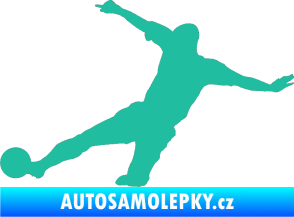 Samolepka Fotbalista 037 levá tyrkysová
