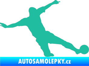 Samolepka Fotbalista 037 pravá tyrkysová