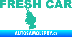 Samolepka Fresh car nápis s voňavým stromečkem tyrkysová