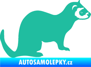Samolepka Fretka 001 pravá tyrkysová