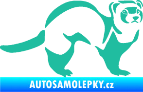 Samolepka Fretka 002 pravá tyrkysová