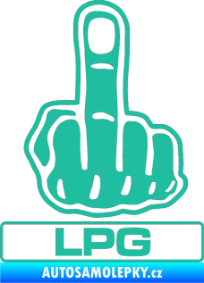 Samolepka Fuck off LPG tyrkysová