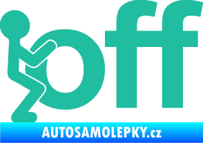 Samolepka Fuck off panáček tyrkysová