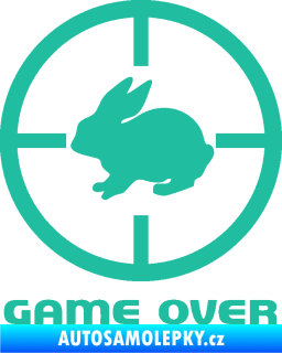 Samolepka Game over lov zajíce tyrkysová