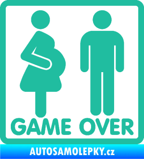 Samolepka Game over varianta jsem v tom tyrkysová