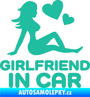 Samolepka Girlfriend in car tyrkysová