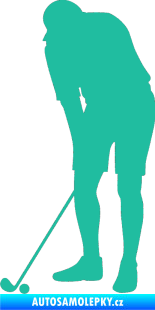 Samolepka Golfista 007 levá tyrkysová