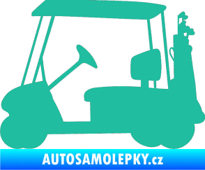 Samolepka Golfista 012 levá vozík tyrkysová
