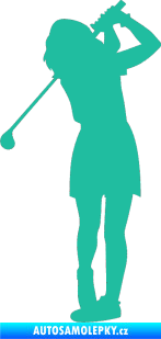 Samolepka Golfistka 014 levá tyrkysová