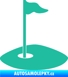 Samolepka Golfová jamka 001 levá tyrkysová