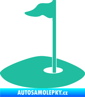 Samolepka Golfová jamka 001 pravá tyrkysová