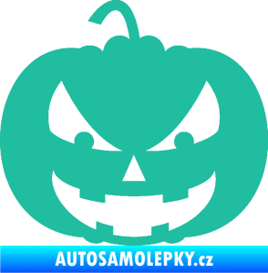 Samolepka Halloween 016 levá dýně tyrkysová