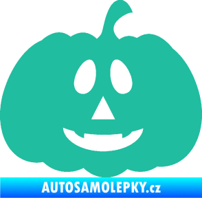 Samolepka Halloween 017 pravá dýně tyrkysová