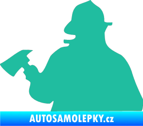 Samolepka Hasič 004 levá tyrkysová