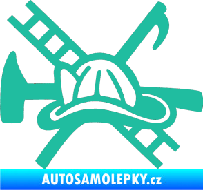 Samolepka Hasič 005 levá tyrkysová