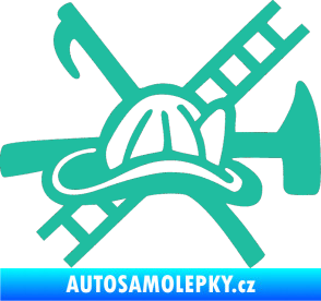 Samolepka Hasič 005 pravá tyrkysová