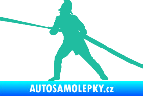 Samolepka Hasič 009 levá tyrkysová