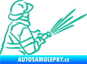 Samolepka Hasič 015 pravá tyrkysová