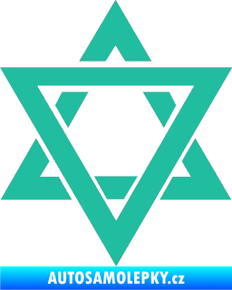 Samolepka Hexagram tyrkysová