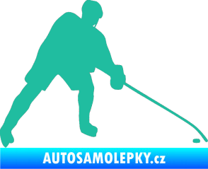 Samolepka Hokejista 002 pravá tyrkysová