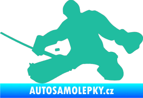 Samolepka Hokejista 015 levá brankář tyrkysová