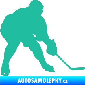 Samolepka Hokejista 016 pravá tyrkysová