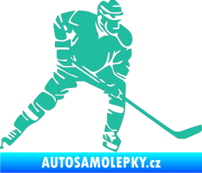 Samolepka Hokejista 026 pravá tyrkysová