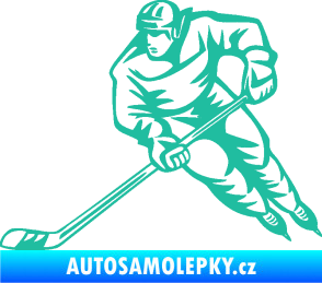 Samolepka Hokejista 030 levá tyrkysová