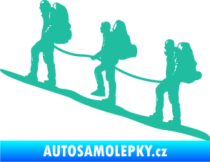 Samolepka Horolezci levá tyrkysová