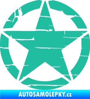 Samolepka Hvězda army 008 narušená tyrkysová