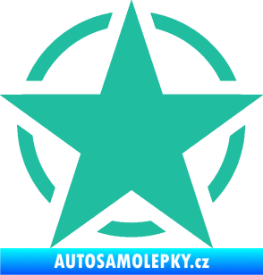 Samolepka Hvězda US Army 001 tyrkysová