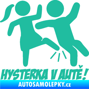 Samolepka Hysterka v autě pravá tyrkysová