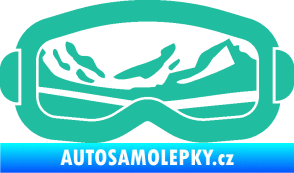 Samolepka I love snow brýle pravá tyrkysová