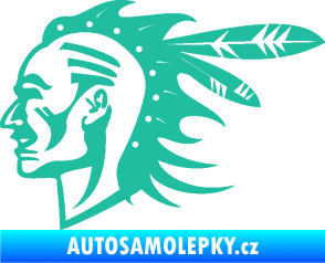 Samolepka Indián 003 levá tyrkysová
