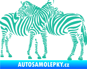 Samolepka Interiér 019 levá zebry tyrkysová