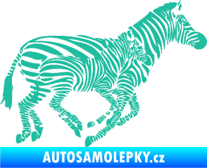 Samolepka Interiér 020 pravá zebry tyrkysová