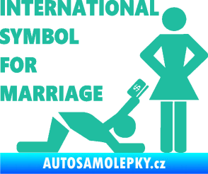 Samolepka International symbol for marriage tyrkysová