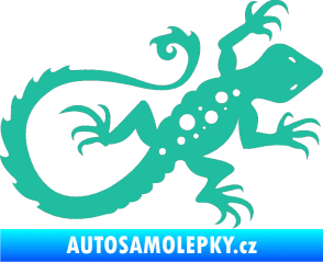 Samolepka Ještěrka 012 pravá tyrkysová