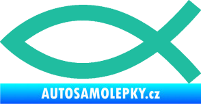 Samolepka Jesus rybička 002 křesťanský symbol tyrkysová
