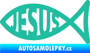 Samolepka Jesus rybička 003 křesťanský symbol tyrkysová