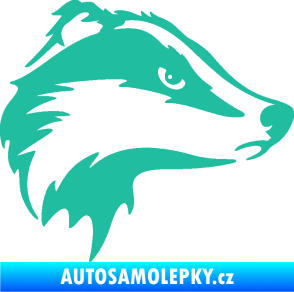 Samolepka Jezevec 002 pravá tyrkysová